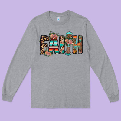 Faith Long Sleeve Tee Designed By Racoondesign