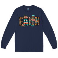 Navy faith Long Sleeve Tee - RacoonDesign