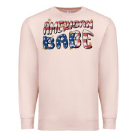 Pale Pink American babe Premium Sweatshirt - MaliasSmallBusiness