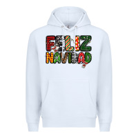White feliz navidad Premium Hoodie - MaliasSmallBusiness