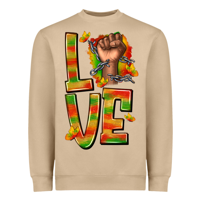 Love Juneteenth With Fist Heavyweight Sweatshirt by texasbilliewilder | Teevron