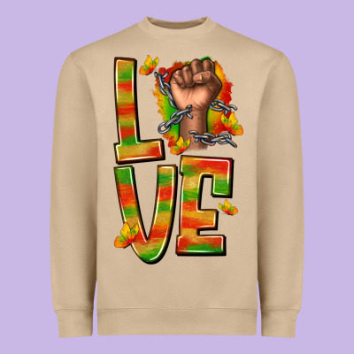 Heavyweight Sweatshirt love juneteenth with fist