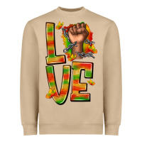 Mushroom love juneteenth with fist Heavyweight Sweatshirt - texasbilliewilder
