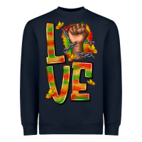 Navy love juneteenth with fist Heavyweight Sweatshirt - texasbilliewilder