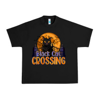 Black Black Cat Crossing Urban Heavy Tee - texasbilliewilder