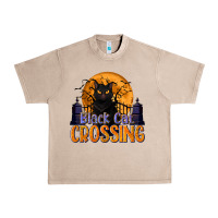 Black Cat Crossing Urban Heavy Tee | Teevron