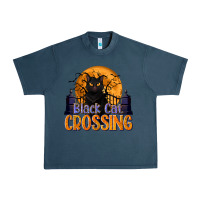 Midnight Navy Black Cat Crossing Urban Heavy Tee - texasbilliewilder