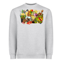Heather Grey lunch lady coffee cups Heavyweight Sweatshirt - Zillion Design Studio