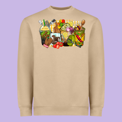 Lunch Lady Coffee Cups Heavyweight Sweatshirt Designed By Zillion Design Studio