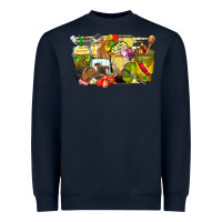 Navy lunch lady coffee cups Heavyweight Sweatshirt - Zillion Design Studio