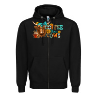 Black coffee then cows longhaired cow Zipper Hoodie - Jasminsmagicworld