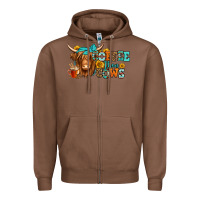 Chestnut coffee then cows longhaired cow Zipper Hoodie - Jasminsmagicworld