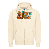 Sandshell coffee then cows longhaired cow Zipper Hoodie - Jasminsmagicworld