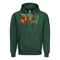 Sports Green coffee then cows longhaired cow Zipper Hoodie - Jasminsmagicworld