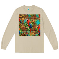 Mushroom macaw parrot seamless pattern Long Sleeve Tee - HRA Design Shop
