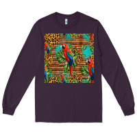 Plum macaw parrot seamless pattern Long Sleeve Tee - HRA Design Shop