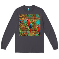 Smoke macaw parrot seamless pattern Long Sleeve Tee - HRA Design Shop