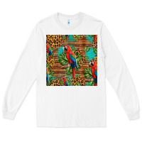White macaw parrot seamless pattern Long Sleeve Tee - HRA Design Shop