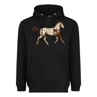 Black Appaloosa Horse Heavyweight Hoodie - LillyAllenDesigns