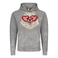 Cloud Rock white pomeranian with love glasses Vintage Hoodie - RanaPortraitStore
