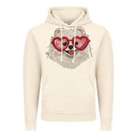 Vintage Artic white pomeranian with love glasses Vintage Hoodie - RanaPortraitStore