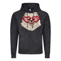 Vintage Black white pomeranian with love glasses Vintage Hoodie - RanaPortraitStore