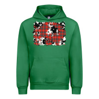 Emerald Christmas Plaid Cowhide Pattern Background Urban Hoodie - RanaPortraitStore