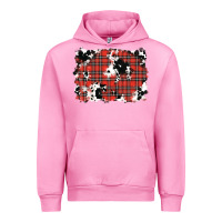 Fuchsia Pink Christmas Plaid Cowhide Pattern Background Urban Hoodie - RanaPortraitStore
