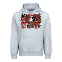 Heather Grey Christmas Plaid Cowhide Pattern Background Urban Hoodie - RanaPortraitStore