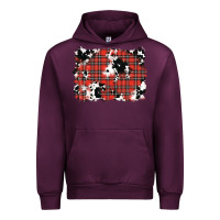 Mauve Wine Christmas Plaid Cowhide Pattern Background Urban Hoodie - RanaPortraitStore
