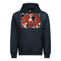 Navy Christmas Plaid Cowhide Pattern Background Urban Hoodie - RanaPortraitStore