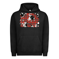 Pigment Black Christmas Plaid Cowhide Pattern Background Urban Hoodie - RanaPortraitStore