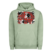 Pigment Oil Green Christmas Plaid Cowhide Pattern Background Urban Hoodie - RanaPortraitStore