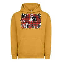 Pigment Peanut Butter Christmas Plaid Cowhide Pattern Background Urban Hoodie - RanaPortraitStore