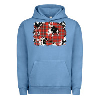 Pigment Pebble Blue Christmas Plaid Cowhide Pattern Background Urban Hoodie - RanaPortraitStore
