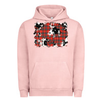 Pigment Salmon Christmas Plaid Cowhide Pattern Background Urban Hoodie - RanaPortraitStore