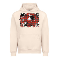 Sandshell Christmas Plaid Cowhide Pattern Background Urban Hoodie - RanaPortraitStore