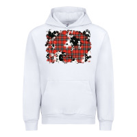White Christmas Plaid Cowhide Pattern Background Urban Hoodie - RanaPortraitStore