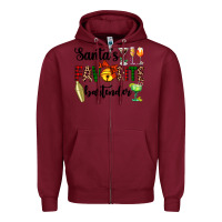 Burgundy santa's favorite bartender Zipper Hoodie - AdoDesignShop