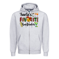 Heather Grey santa's favorite bartender Zipper Hoodie - AdoDesignShop