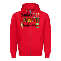 Red santa's favorite bartender Zipper Hoodie - AdoDesignShop