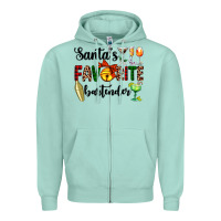 Seafoam santa's favorite bartender Zipper Hoodie - AdoDesignShop