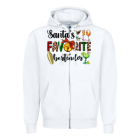 White santa's favorite bartender Zipper Hoodie - AdoDesignShop