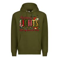 Army Green christmas lights are my favorite color Premium Hoodie - MaliasSmallBusiness