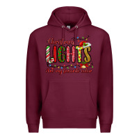 Burgundy christmas lights are my favorite color Premium Hoodie - MaliasSmallBusiness