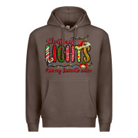 Coffee christmas lights are my favorite color Premium Hoodie - MaliasSmallBusiness