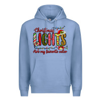 Colony Blue christmas lights are my favorite color Premium Hoodie - MaliasSmallBusiness