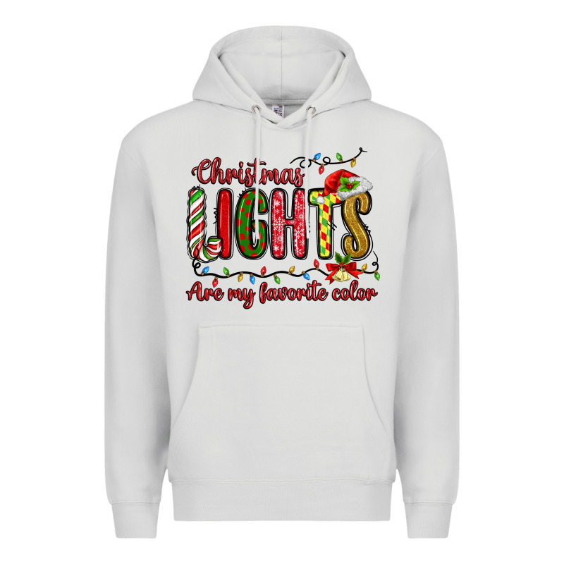 Christmas Lights Are My Favorite Color Premium Hoodie by MaliasSmallBusiness | Teevron