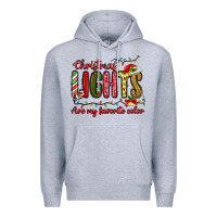 Heather Grey christmas lights are my favorite color Premium Hoodie - MaliasSmallBusiness