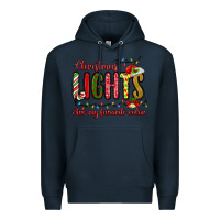 Navy christmas lights are my favorite color Premium Hoodie - MaliasSmallBusiness